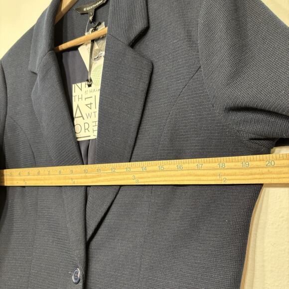 41 Hawthorn Womens Button Lined Blazer Blue Gray Elbow Pads Classic Size Large - Picture 9 of 9